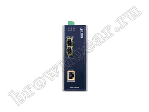 IGUP-1205AT Промышленный медиаконвертер 1 порт 802.3bt PoE++ 1Гб/с + 2 SFP слота 1Гб/с фото 2