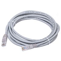 Патч-корд UTP RJ-45, категория 5e, литой, 4 метра, серый 