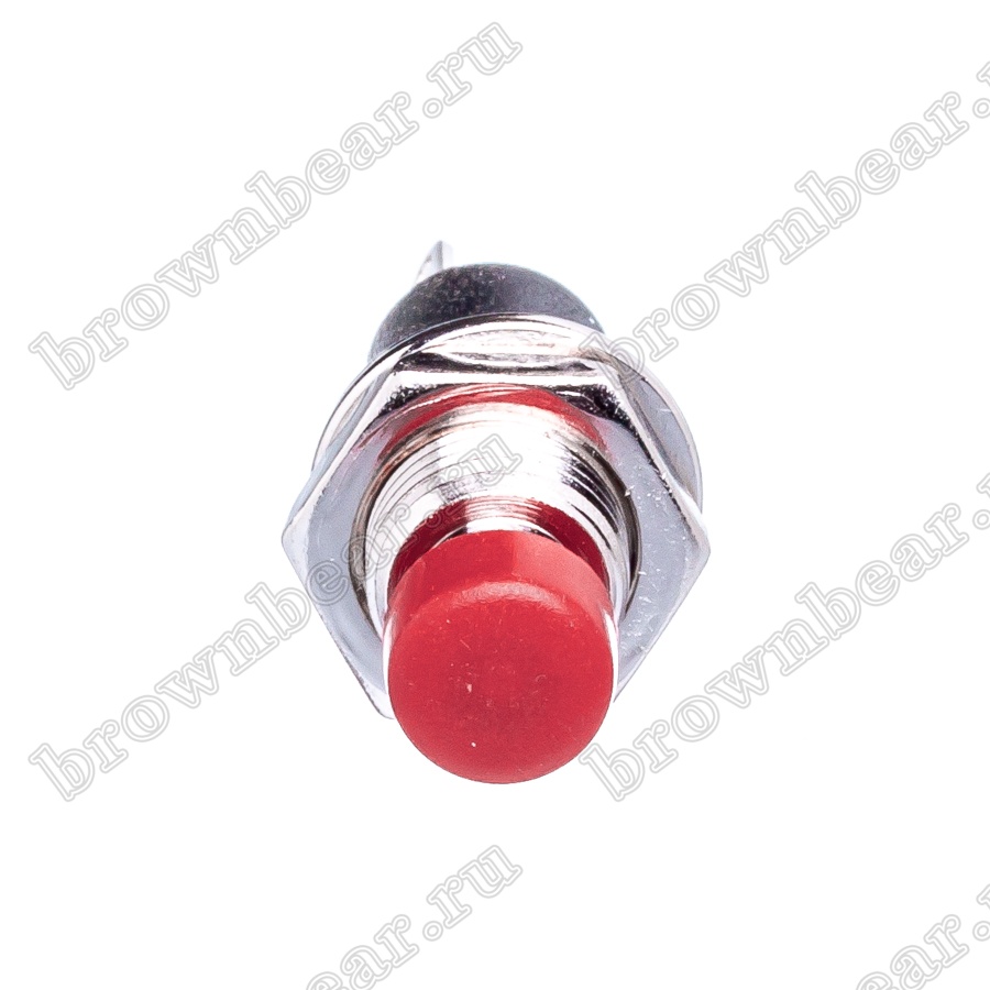 PSW-5-R Кнопка круглая 5мм 220В 0,3А, крепление гайка, НР, красная ...
