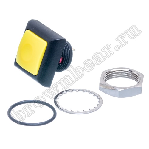 Кнопка влагозащищенная IP67 без фиксации, квадратная на блок, НР, желтая PSW-8-Y фото 6