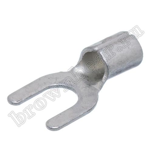 Клемма вилочная обжимная тип "U" 6.4 мм, на провод 10.0 мм², неизолированная, кратно 100шт. TY-8-6