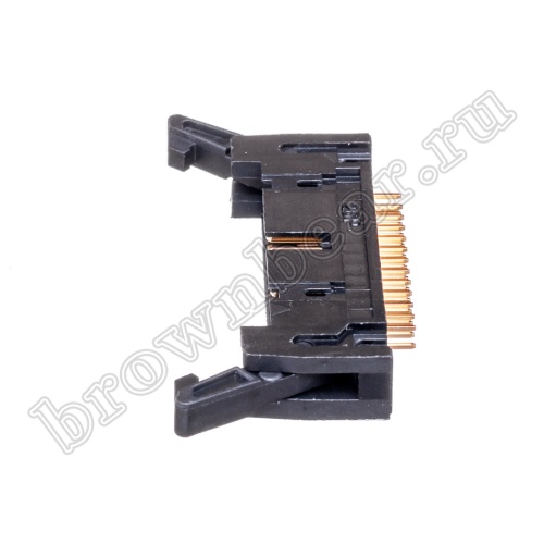 Разъем IDC 2х13 вилка на плату, шаг 2.54мм, с защелками SCM-26 фото 3