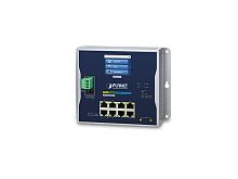 WGS-5225-8T2SV Промышленный управляемый L2+ коммутатор Planet с LCD дисплеем,  8 портов 10/100/1000Мб/с, 2 слота SFP 100/1000Мб/с