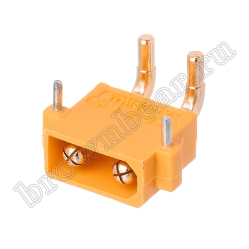 Разъем питания XT30 для АКБ, 2 контакта, штекер на плату угловой XT30PW30-M.G.Y