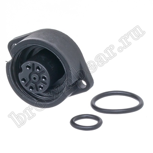 Разъём промышленный круглый серии RD-24 7 контактов, гнездо на блок