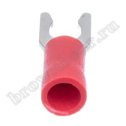 Клемма вилочная обжимная тип "U" 3.7 мм на провод 0.5 - 1.5 мм² с защелкой, изолированная, кратно 100шт. TYLI-1.25-3 фото 2