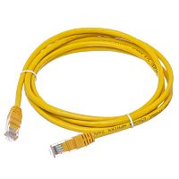 Патч-корд UTP RJ-45, категория 5e, литой, 2 метра, желтый 