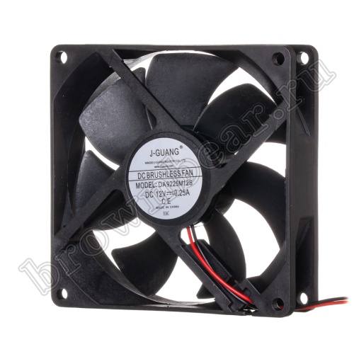 Вентилятор для корпуса 92х92х25, DC 12В, 0.25А, подшипник скольжения DAC9225H12S фото 7