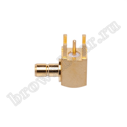 Разъем SMB вилка на плату, угловой, Amphenol, SMB1252B1-3GT30G-50 SMB-PR фото 2