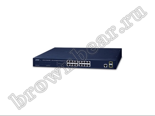 GS-4210-16T2S Управляемый L2/L4 коммутатор Planet 16 портов 10/100/1000Мб/с, 2 слота SFP 100/1000Мб/с