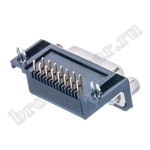 Разъем D-SUB 15 контактов, гнездо на плату, прямой угол  9.4мм DRB-15FB фото 5