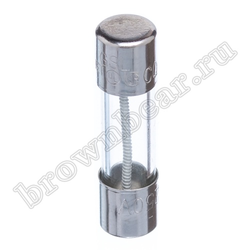 Предохранитель 5х20 мм, цилиндрический, стеклянный, с задержкой, 1А/250В (GSL) фото 2