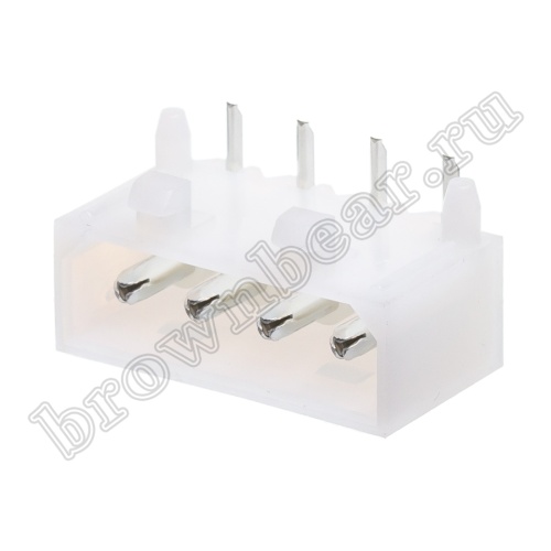 Разъем питания 4 контакта, вилка на плату прямой угол, к дисководу, шаг 5.08 мм THP-4MR