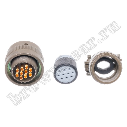 Разъём Amphenol серии 62IN, 10 контактов, розетка на кабель, тип 12, байонетный 62IN-16F-12-10S фото 3