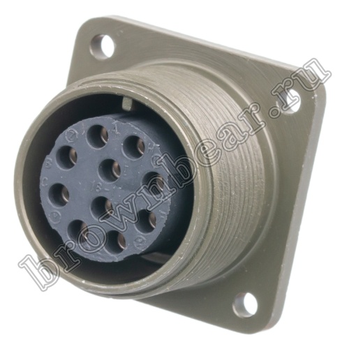 Разъём Amphenol серии MS, 10 контактов, розетка на блок, тип 18, резьбовой MS3102E-18-1S