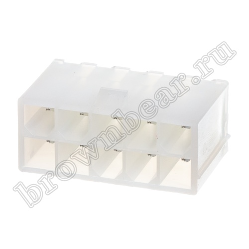 Разъем питания Mini-Fit 10 контактов, вилка на плату, шаг 4,2мм MF-10MA