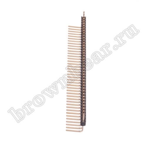 Разъем штыревой однорядный на плату, 1х40, шаг 2.54мм, угловой, тип 2 фото 4