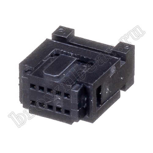 Разъем IDC 2х5 розетка на плоский кабель, шаг 1.27мм IDC1.27-10