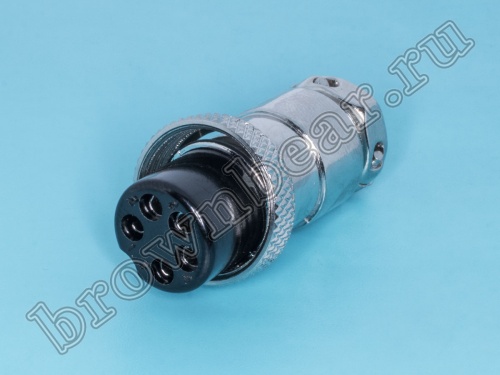 Разъем M16 гнездо на кабель 5 контактов, пайка M5900D AC-M16-5F фото 5