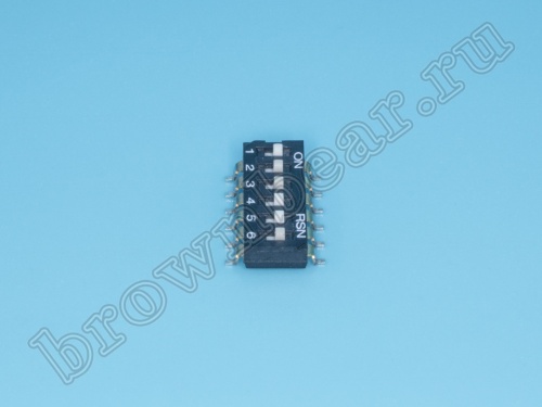 Переключатель Dip-Switch 6 контактных групп, планарный (B013E) SWD4-6 фото 4