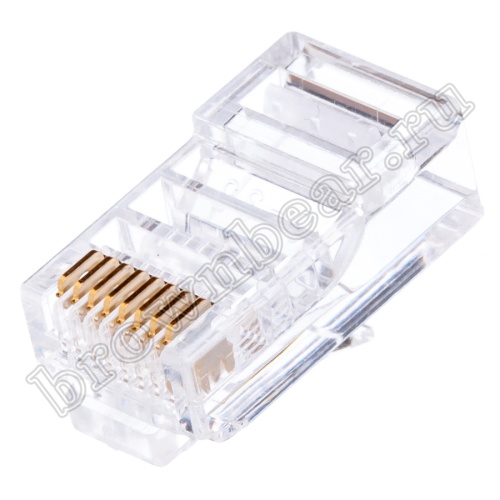 Разъём RJ-45 8P8C, для плоского кабеля, 3 зубца, тип Х TP-8P8C-S3