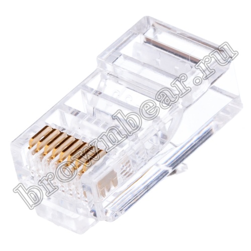 Разъём RJ-45 8P8C, для плоского кабеля, 3 зубца, тип Х TP-8P8C-S3