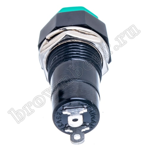 Кнопка без фиксации, восьмиугольная на блок, НР, 220В, зеленая PSW-6A-G фото 4