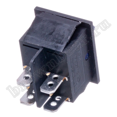 Выключатель клавишный (рокерный) 220В, 4 контакта (on-off), 29х22мм, с подсветкой, синий SWR-78BL/L фото 5