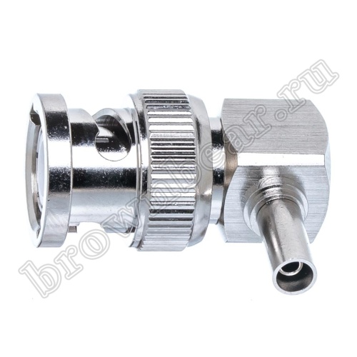 Разъем BNC штекер на кабель RG-174U, угловой, обжим BNC-LC174P фото 3