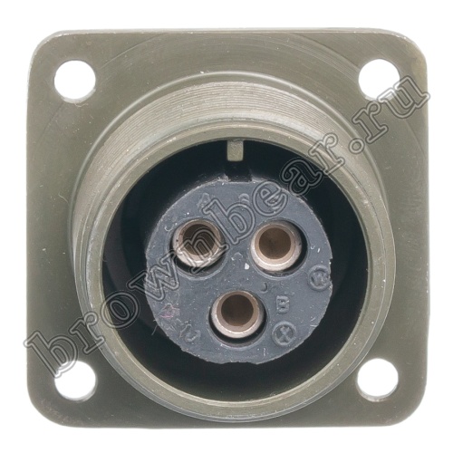 Разъём Amphenol серии MS, 3 контакта, розетка на блок, тип 16, резьбовой MS3102E-16-10S фото 2