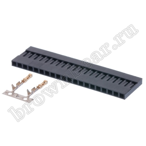 Разъем 1х20 гнездо на кабель, шаг 2.54мм, с контактами фото 2