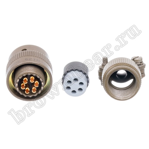 Разъём Amphenol серии 62IN, 6 контактов, розетка на кабель, тип 10, байонетный 62IN-16F-10-6S фото 7