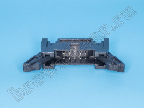 Разъем IDC 2х5 вилка на плату, шаг 2.54мм, с защелками SCM-10 фото 4