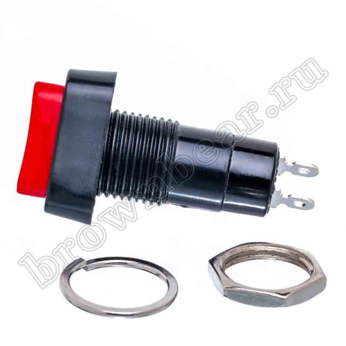 Кнопка с фиксацией, треугольная на блок, НР, 220В, красная PSW-6FC-R фото 6