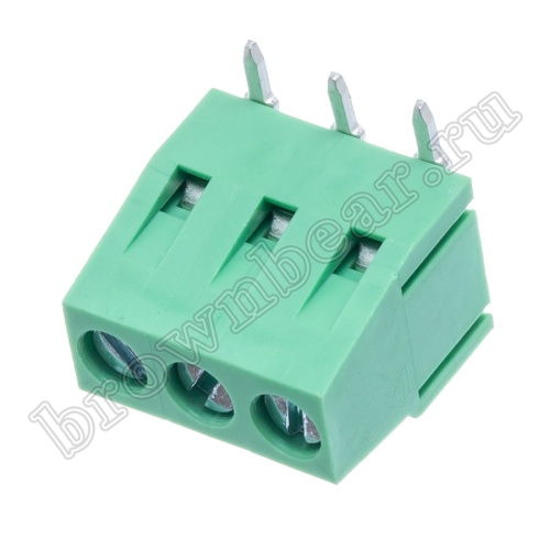 Клеммник винтовой на плату, 3 контакта, 5.00мм, угловой TB-01RB