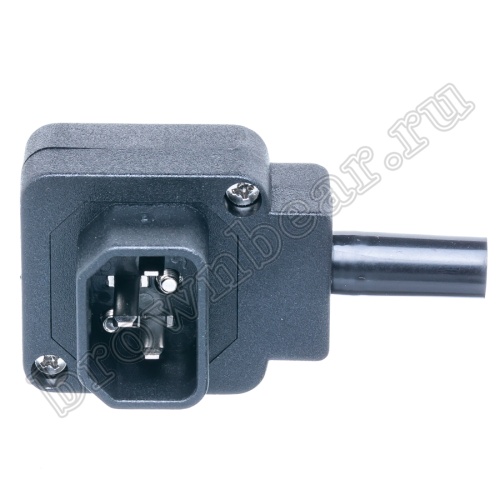 Разъем питания IEC C14, вилка на кабель разборная, прямой угол, 10A фото 6