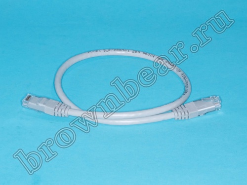 Патч-корд UTP RJ-45, категория 6, литой, 0.5 метра, серый 