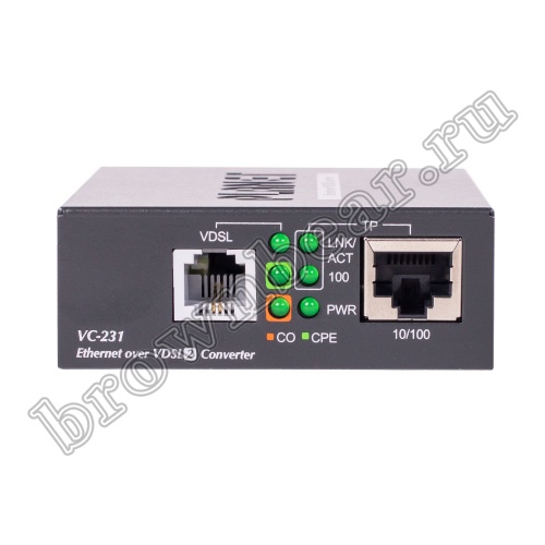 VC-231 Неуправляемый VDSL2 конвертер 1 порт 100Мб/с RJ-45 + 1 порт VDSL RJ-11 профиль 30a фото 2