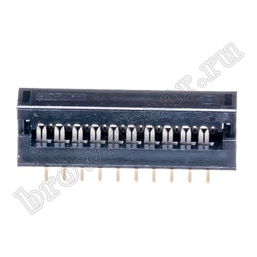 Разъем IDC 2х10 контактов на плату для наколки на шлейф, шаг 2.54мм FDC-20 фото 2