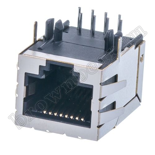 Разъём RJ-45 гнездо на плату, 8 контактов, тип 16, экранированный TJ16S-8P8C