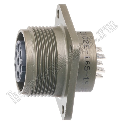 Разъём Amphenol серии MS, 7 контактов, розетка на блок, тип 16S, резьбовой MS3102E-16S-1S фото 3