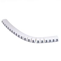 Маркер кабельный цифра 9 (кольцо) для провода d=4.2-6.2 мм, белый, упаковка 20 шт.