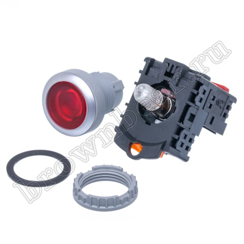 Кнопка управления плоская, с подсветкой, без фиксации, d 30 мм, НЗ, красная TN2IF2RN-1B фото 6