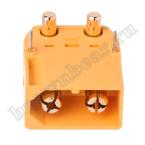 Разъем питания XT60 для АКБ, 2 контакта, штекер на плату угловой XT60PW30-M.G.Y фото 2