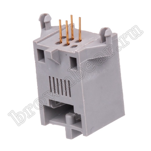 Разъём RJ-11 гнездо на плату, 6P4C, тип 8 TJ8-6P4C фото 4