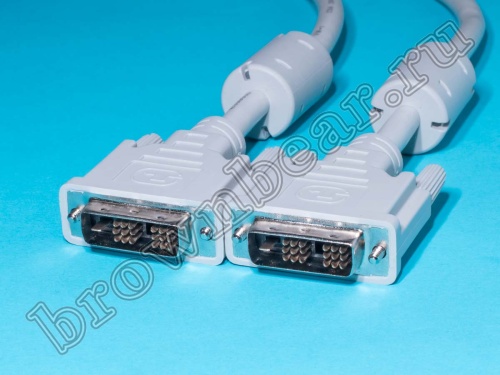 Кабель (шнур) DVI 19  вилка  - DVI 19  вилка,  2.0 м, (с ферритовым кольцом)