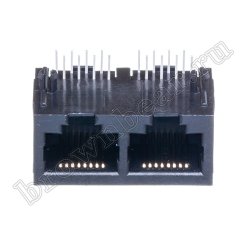 Разъём RJ-45 2 гнезда на плату 8P8C, тип 9 TJ9-8P8C-02 фото 8
