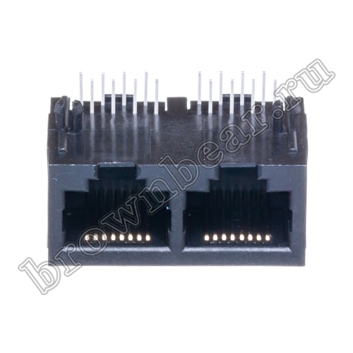 Разъём RJ-45 2 гнезда на плату 8P8C, тип 9 TJ9-8P8C-02 фото 10