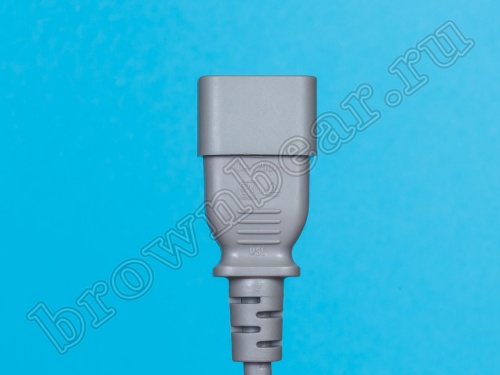Кабель (шнур) питания 220В IEC320, C13 - C14, ИБП-системный блок, серый, 10А (3x0.75мм²), 1.8 метра фото 5