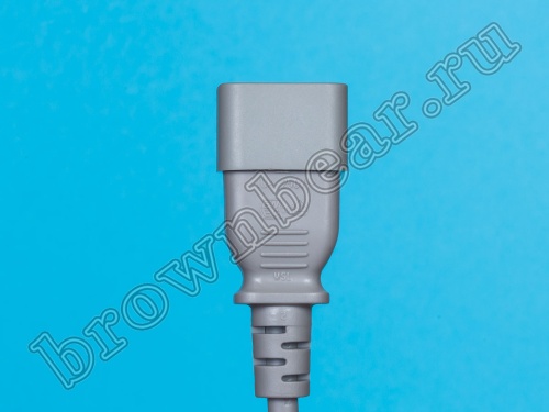 Кабель (шнур) питания 220В IEC320, C13 - C14, ИБП-системный блок, серый, 10А (3x0.75мм²), 1.8 метра фото 5